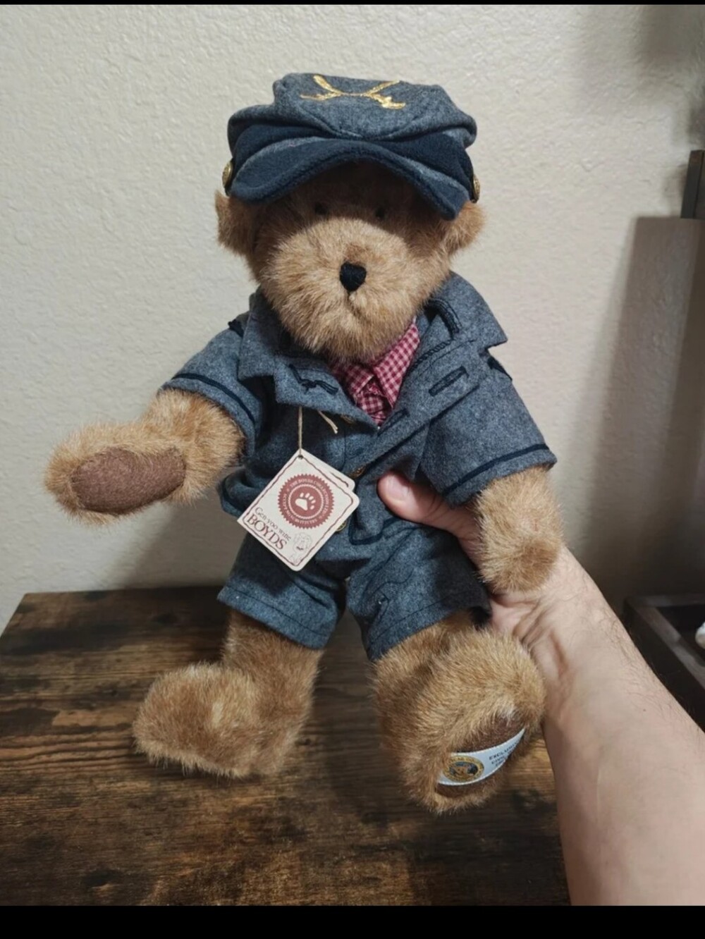 Early 2000s Rare Retired Boyds Bears Civil War Collection "Dixon" Bear Plush